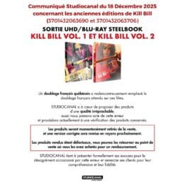 Communiqué Studiocanal kill bill 2025
